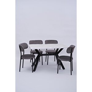 Kütük Beta Mdf Lak Mutfak Masa Sandalye Takımı 70x120