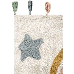 Cool Cotton Krem Renkli Bebek Halısı Yıkanabilir Kaymaz Taban Yumuşak Dokulu Çocuk Halısı 120x180 cm