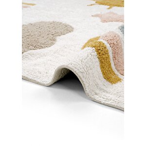 Cool Halı Cool Cotton Krem Renkli Bebek Halısı Yıkanabilir Kaymaz Taban Yumuşak Dokulu Çocuk Halısı