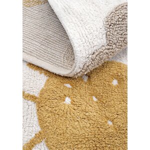 Cool Halı Cool Cotton Krem Renkli Bebek Halısı Yıkanabilir Kaymaz Taban Yumuşak Dokulu Çocuk Halısı