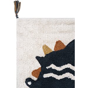 Cool Cotton Krem Bebek Halısı Yıkanabilir Kaymaz Taban Yumuşak Dokulu Dinazor Çocuk Halısı Krem