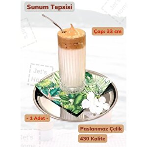 Sunum Tepsisi 33 Cm Paslanmaz Çelik Servis Tepsisi