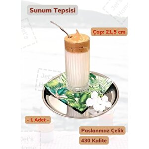 Sunum Tepsisi 21,5 Cm Paslanmaz Çelik Servis Tepsisi