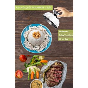 Tekli Pilav Ölçeği Paslanmaz Pilav Kasesi Çelik Helva Ölçeği Lokumluk 11 Cm