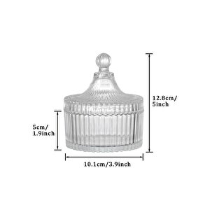 Lüx Cam Kapaklı Şekerlik Çadır Şekilli Kurabiye Ve Bisküvi Servis Kabı 13x10x5 Cm