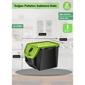 2’li Yeşil Patateslik Soğanlık Erzak Kutusu Patates Soğan Sepeti Sebzelik 12 Lt* 2