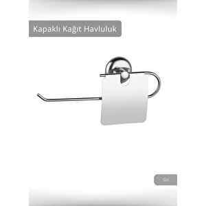 Kapaklı Kağıt Havluluk Paslanmaz Peçetelik Çelik Banyo Havluluk Düzenleyici Krom