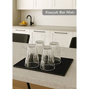 Kauçuk Bar Matı Servis Paspası Su Geçirmez Bar Lastiği 45x30 Cm