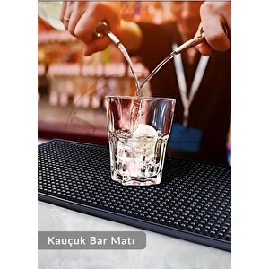 Kauçuk Bar Matı Servis Paspası Su Geçirmez Bar Lastiği 45x30 Cm