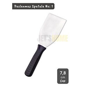 Börek Kesici Paslanmaz Çelik Pasta Spatulası Pizza Kesici Siyah Saplı No:1 Çap 7,8 Cm