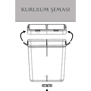 2’li Kirli Sepeti 80 Litre Çamaşır Sepeti Dokunmatik Motek Kirli Çamaşır Sepeti Gri-beyaz