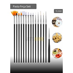 15’li Set Pasta Hazırlama Fırçası Yağlı Boya Fırçası Sulu Boya Fırçası Yüz Boyası Fırça El İşi Fırça
