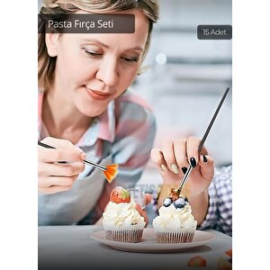 15’li Set Pasta Hazırlama Fırçası Yağlı Boya Fırçası Sulu Boya Fırçası Yüz Boyası Fırça El İşi Fırça