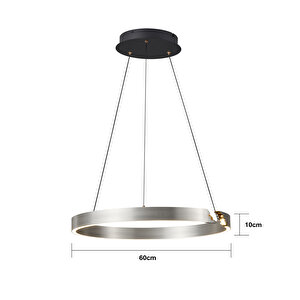 Late Gri 60'lık Yuvarlak 41 Watt Modern Sarkıt Salon Led Avize