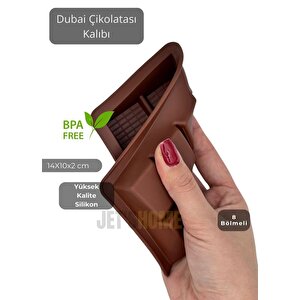 3’lü Set Dubai Çikolatası Kalıbı Bpa Free Çikolata Kalıbı Silikon 8 Bölmeli
