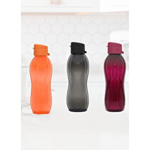 3’lü Set Matara Okul Suluğu Kapaklı Su Şişesi Plastik 750 Ml