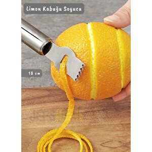 Limon Soyacağı Kivi Soyacağı Paslanmaz Çelik Asma Delikli Limon Kabuğu Soyacağı 18 Cm