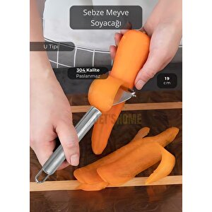 Sebze Soyacağı Paslanmaz Meyve Soyacağı U Tipi Soyacak Çelik 19 Cm