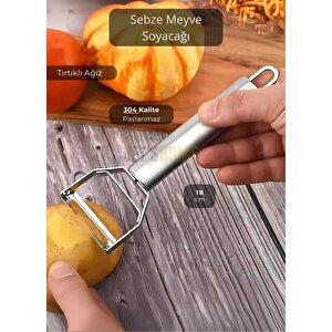 Sebze Soyacağı Çelik Tırtıklı Soyacak Meyve Soyacağı Paslanmaz Soyacak 18 Cm