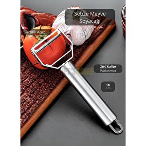Sebze Soyacağı Çelik Tırtıklı Soyacak Meyve Soyacağı Paslanmaz Soyacak 18 Cm