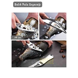 Balık Pulu Soyacağı Şişe Açacağı Balık Soyucu Paslanmaz Çelik Balık Soyucu 19 Cm