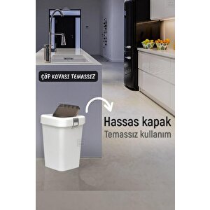 Banyo Çöp Kovası 18 Lt Banyo Çöp Kutusu Beyaz Motek Çöp Kovası
