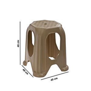 Sy-4518 Plastik Kuşaklı Tabure Büyük Boy 4'lü Set Kahverengi