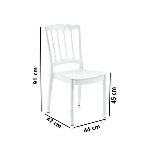 Sy-2526 Estate Plastik Modern Bahçe Düğün Sandalye 4'lü Set 1000 Beyaz