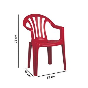 Sy-2500 Manolya Plastik Bahçe Sandalye 4'lü Set Kırmızı