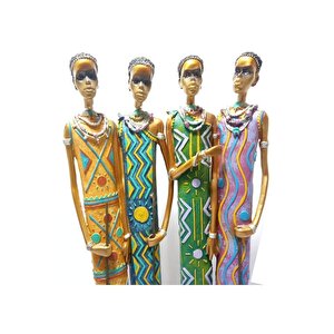 Afri̇kali Kadinlar Seti̇ Etni̇k El Yapimi Bi̇blo,dekorati̇f Fi̇gür,hedi̇yeli̇k Eşya