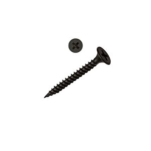 3.5x45 Borazan Başlı Sivri Uçlu Seyrek Dişli Alçıpan Vidası Siyah 50 Adet