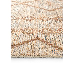 Cool Halı Private Krem Eskitme Vintage Halı Etnik Otantik Dokuma Şönil Halı Yıkanabilir Salon Halısı