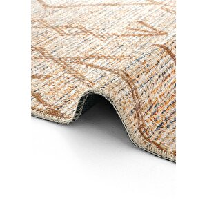 Cool Halı Private Krem Eskitme Vintage Halı Etnik Otantik Dokuma Şönil Halı Yıkanabilir Salon Halısı