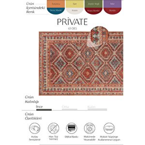 Private Turuncu Eskitme Vintage Halı Etnik Dokuma Şönil Halı Yıkanabilir Salon Halısı 75x150 cm