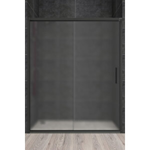 Carmen Temperli 6 Mm Ön Cephe Cam Duşakabin Siyah Profil Buzlu Cam 151 cm