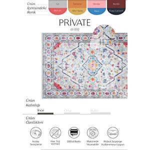 Cool Halı Private Gri Eskitme Vintage Halı Etnik Otantik Dokuma Şönil Halı Yıkanabilir Salon Halısı