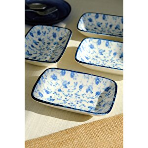 Tabak Evi Blue Heaven Kayık Tabak 4 Lü 14x10x2cm