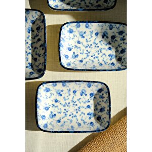 Tabak Evi Blue Heaven Kayık Tabak 4 Lü 14x10x2cm