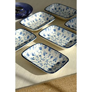 Tabak Evi Blue Heaven Kayık Tabak 6 Lı 14x10x2cm