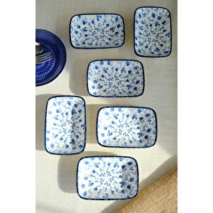 Tabak Evi Blue Heaven Kayık Tabak 6 Lı 14x10x2cm