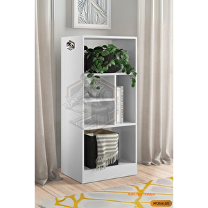 Tamamı Mdf 5 Bölmeli Modern Beyaz Kitaplık Salon/yatak Odası/çalışma Odası/ofis