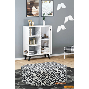 Tamamı Mdf 3 Bölmeli Tek Kapaklı Modern Kitaplık Salon/yatak Odası/çalışma Odası/ofis