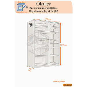 Tamami Mdf 6 Kapaklı Açık Raflı Çok Amaçlı Mega Mutfak Dolabı/kiler Dolabı