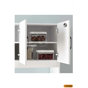 Tamami Mdf 6 Kapaklı Açık Raflı Çok Amaçlı Mega Mutfak Dolabı/kiler Dolabı