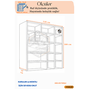 Tamamı Mdf Çok Amaçlı 4 Kapaklı Açık Raflı Kiler Dolabı Mutfak Kiler Ofis