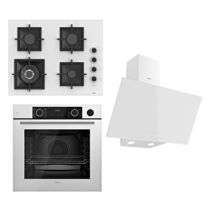 Flameart Sc Serisi Beyaz Set (sc406-wfa + Xe64cb +d087 ) - 65 Cm'lik Kare Döküm Izgara-wok