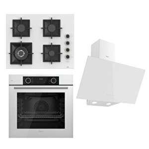 Flameart Sc Serisi Beyaz Set (sc406-wfa + Xe63cb +d078 ) - 65 Cm'lik Kare Döküm Izgara-wok