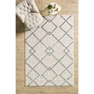 Modern Boho Halı Krem Halı Jüt Tabanlı Salon Oturma Odası Halısı Yumuşak Bukleli 160x230 cm