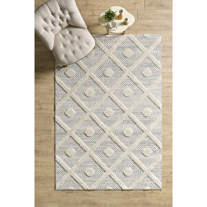 Modern İskandinav Gri Halı Jüt Tabanlı Salon Oturma Odası Halısı Yumuşak Bukleli Dayanıklı 140x200