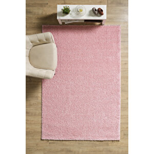 Modern Desenli Salon Halısı Pembe Halı Peluş Halı Yıkanabilir Post Halı Çocuk Halısı 240x340 cm